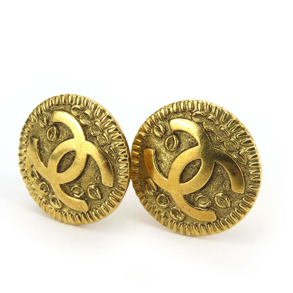 CHANEL Authentic Gold Logo Earrings - Picture 2 of 9